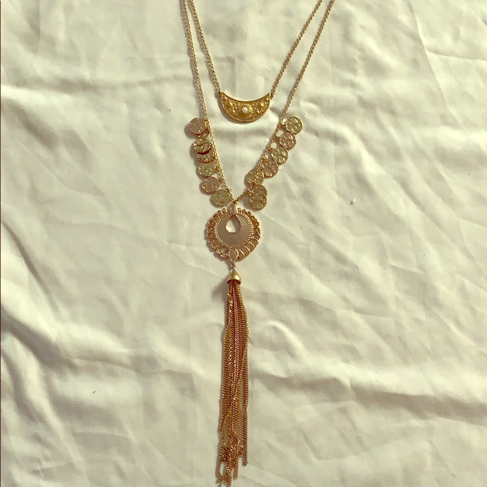 Gold multi chain pendant